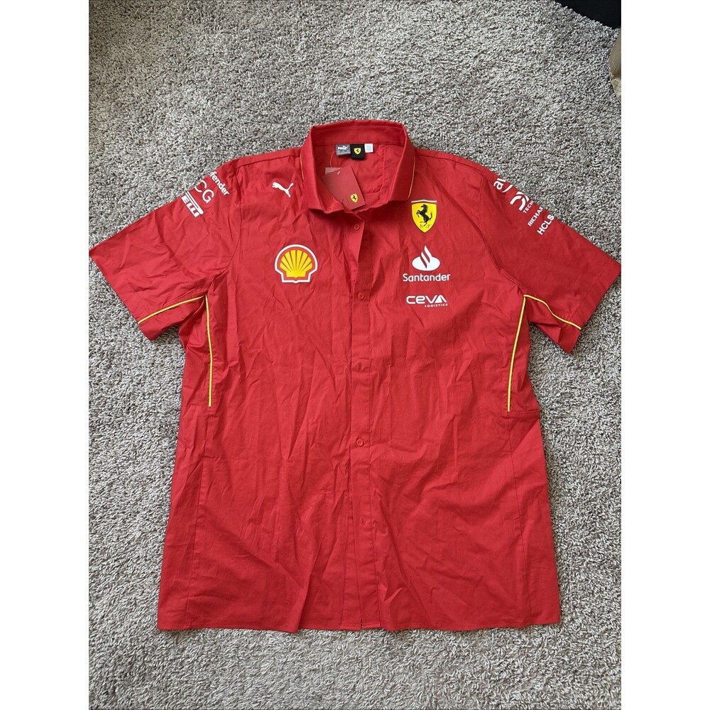 Puma Scuderia Ferrari Team Shirt Men's Size 2XL 2024 SF Burnt Red 763601 01 NWT